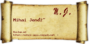 Mihai Jenő névjegykártya
